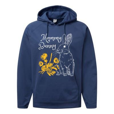 Mommy Bunny Easter Mom Pregnant Mom Gift Performance Fleece Hoodie