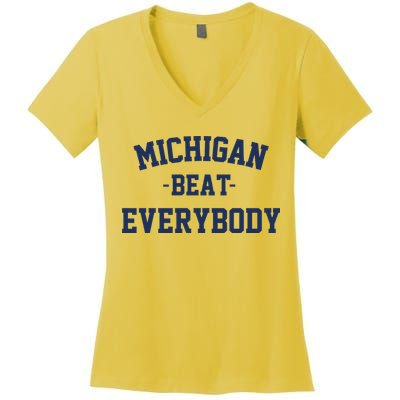 Michigan Beat Everybody National Champs Women's V-Neck T-Shirt