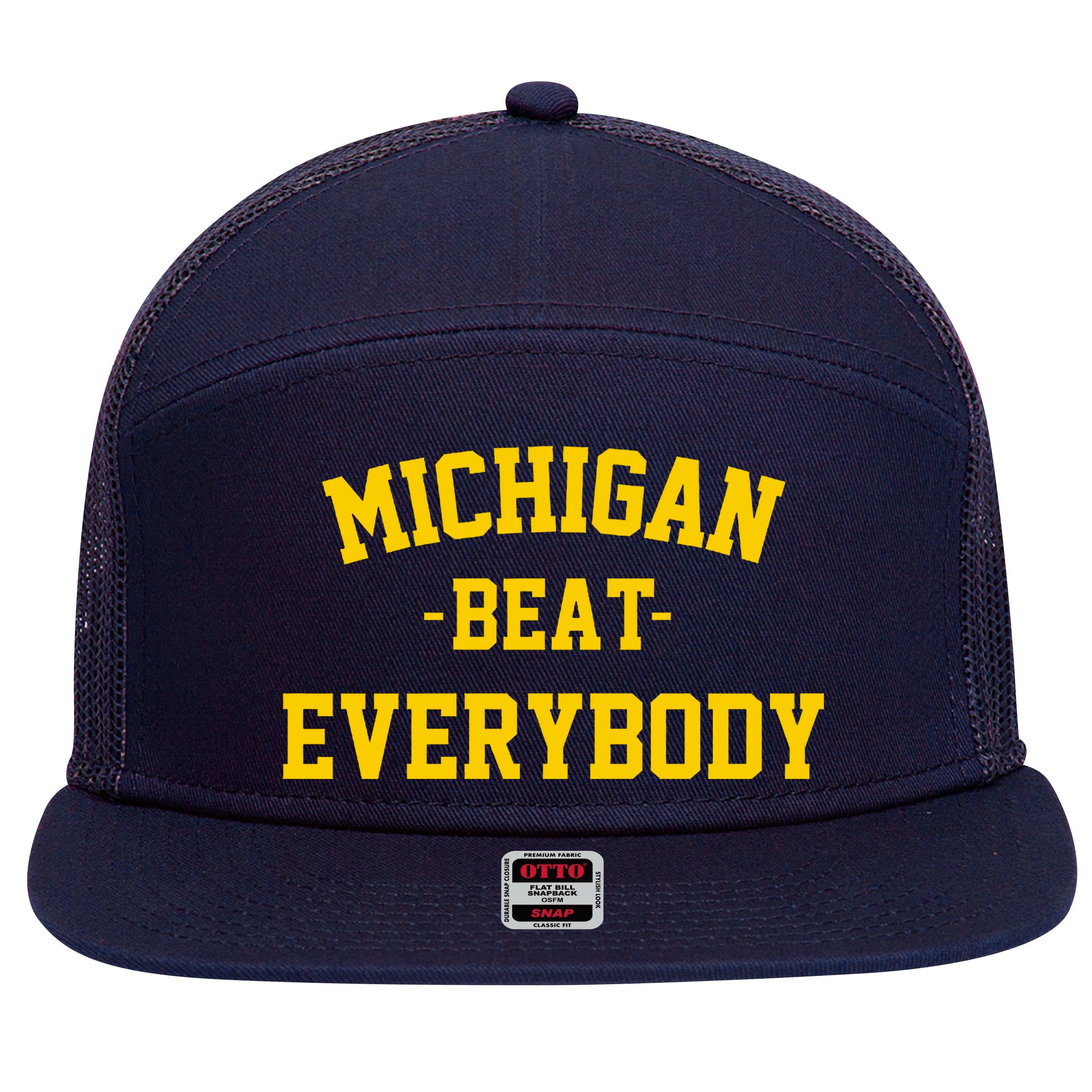 Michigan Beat Everybody National Champs 7 Panel Mesh Trucker Snapback Hat