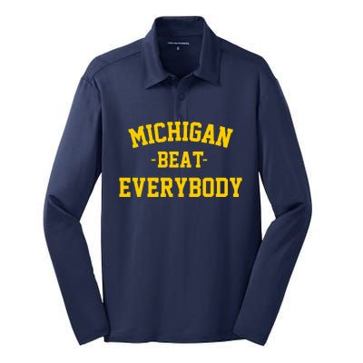 Michigan Beat Everybody National Champs Silk Touch Performance Long Sleeve Polo