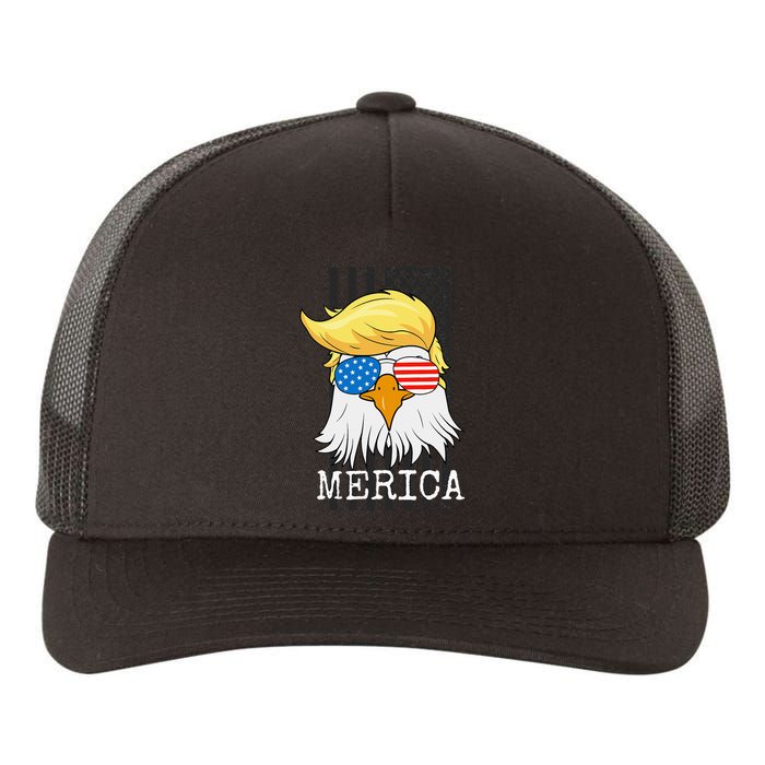 Merica Bald Eagle 4th Of July Trump American Flag Funny Gift Yupoong Adult 5-Panel Trucker Hat