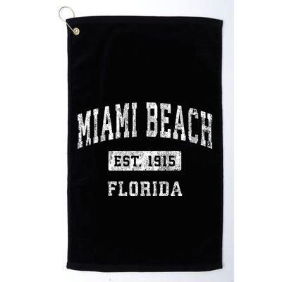 Miami Beach Est 1915 Florida Fl Vintage Established Sports Design Golf Towel