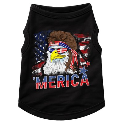 Merica Bald Eagle Mullet 4th Of July American Flag Patriotic Doggie Tank