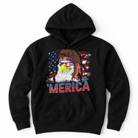 Merica Bald Eagle Mullet 4th Of July American Flag Patriotic Hoodie