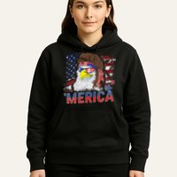 Merica Bald Eagle Mullet 4th Of July American Flag Patriotic Hoodie