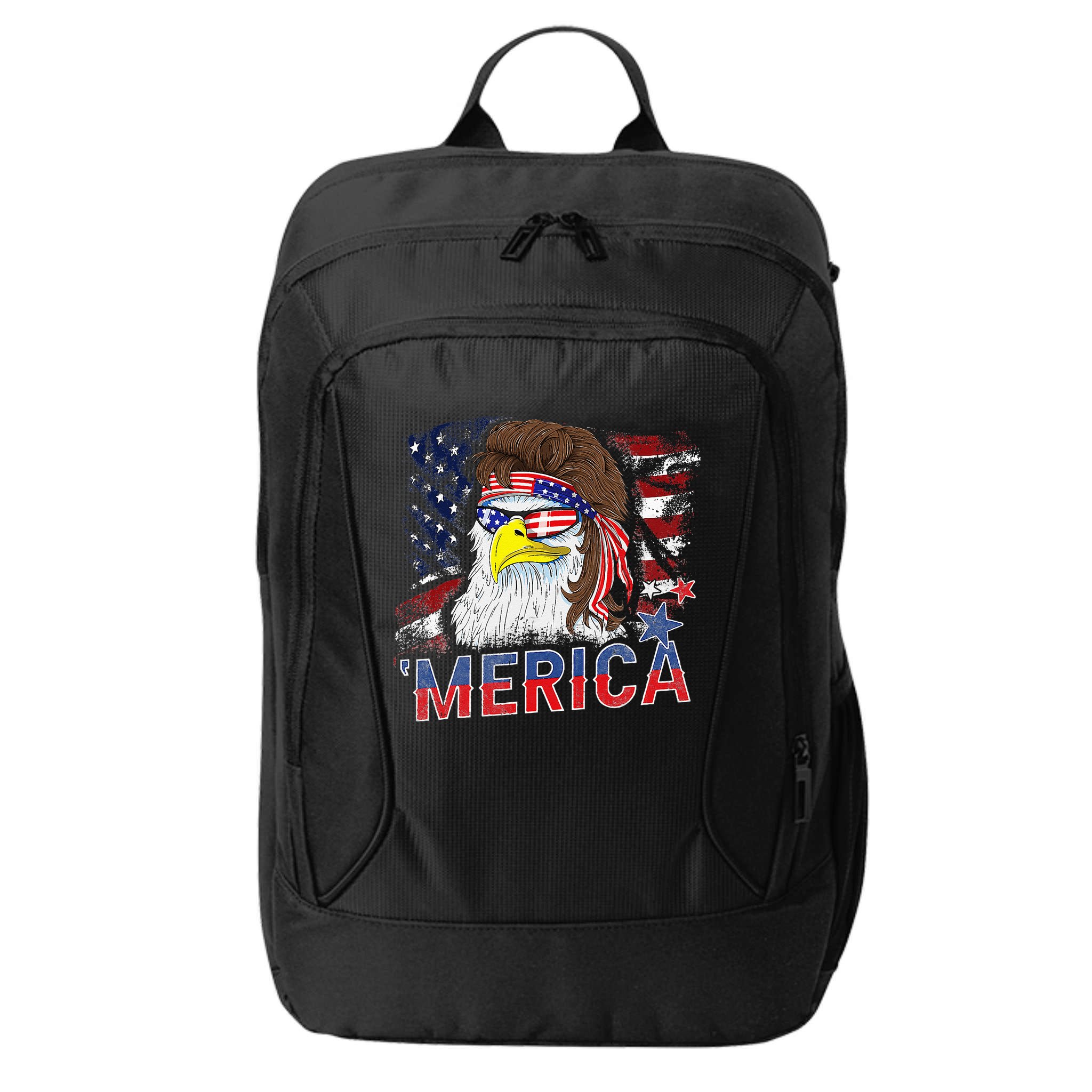 Merica Bald Eagle Mullet 4th Of July American Flag Patriotic City Backpack