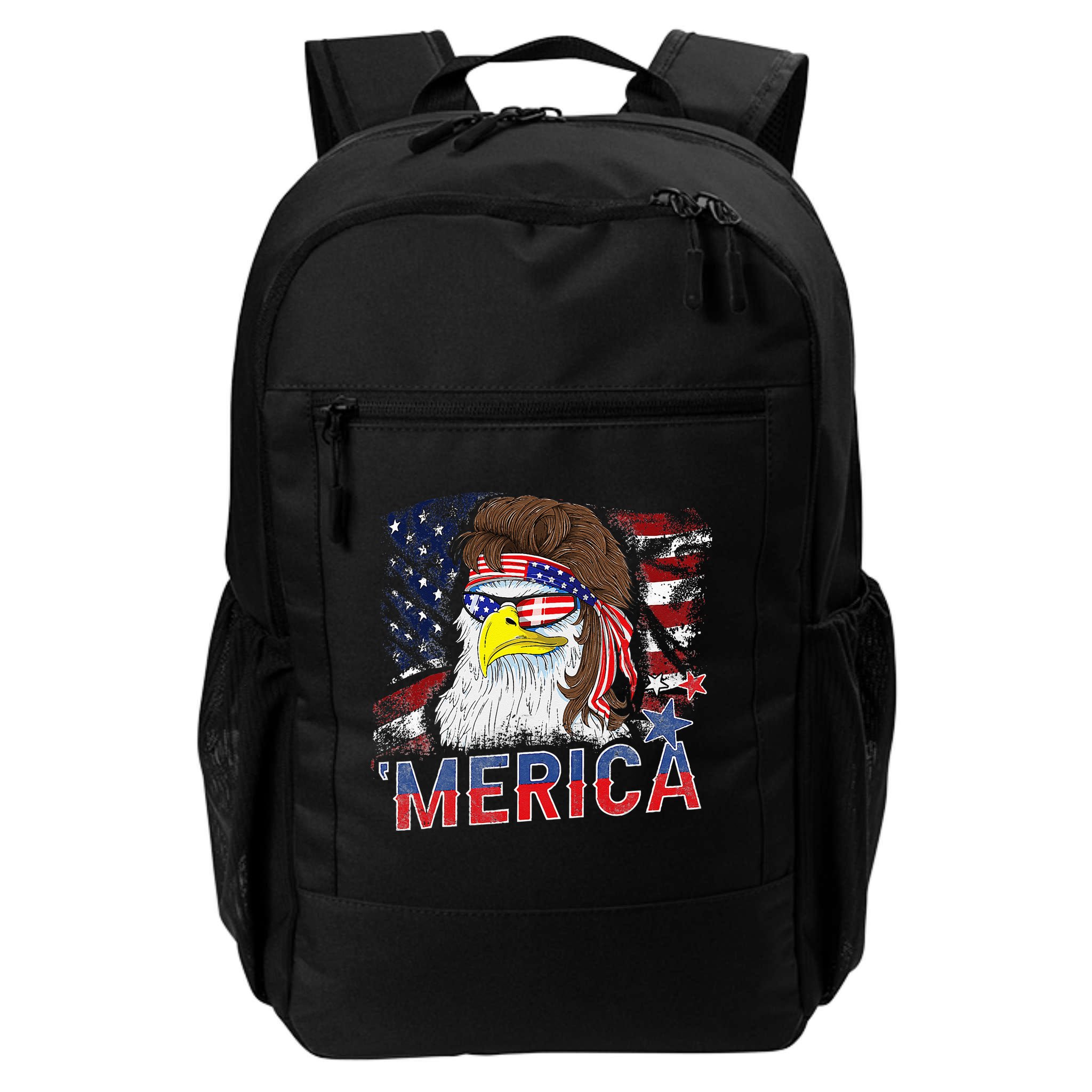 Merica Bald Eagle Mullet 4th Of July American Flag Patriotic Backpack