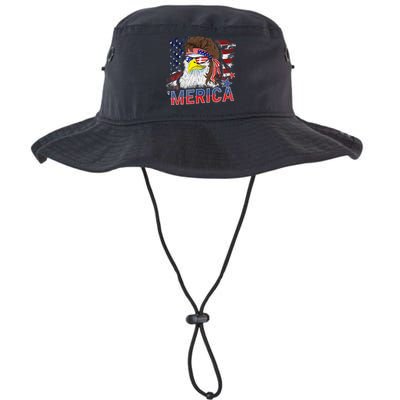 Merica Bald Eagle Mullet 4th Of July American Flag Patriotic Bucket Hat