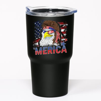 Merica Bald Eagle Mullet 4th Of July American Flag Patriotic Tumbler