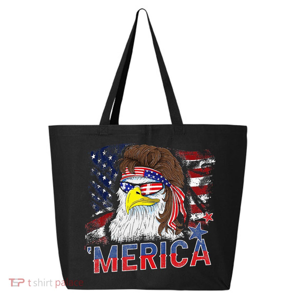 Merica Bald Eagle Mullet 4th Of July American Flag Patriotic 25L Jumbo Tote