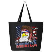 Merica Bald Eagle Mullet 4th Of July American Flag Patriotic 25L Jumbo Tote