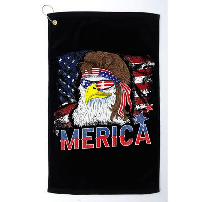 Merica Bald Eagle Mullet 4th Of July American Flag Patriotic Golf Towel