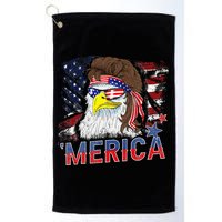 Merica Bald Eagle Mullet 4th Of July American Flag Patriotic Golf Towel