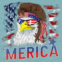 Merica Bald Eagle Mullet 4th Of July American Flag Patriotic Sueded Cloud Jersey T-Shirt