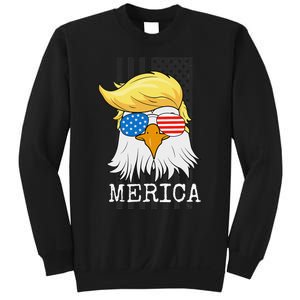 Merica Bald Eagle 4th of July Trump American Flag Funny Gift Sweatshirt