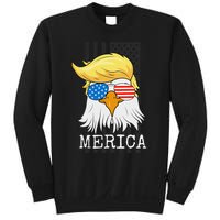 Merica Bald Eagle 4th of July Trump American Flag Funny Gift Sweatshirt