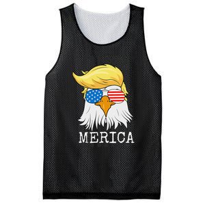 Merica Bald Eagle 4th of July Trump American Flag Funny Gift Mesh Reversible Basketball Jersey Tank