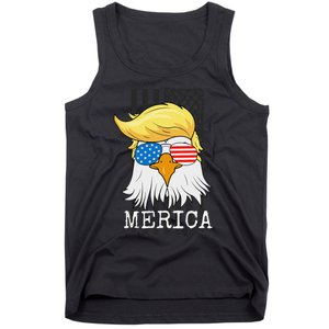 Merica Bald Eagle 4th of July Trump American Flag Funny Gift Tank Top