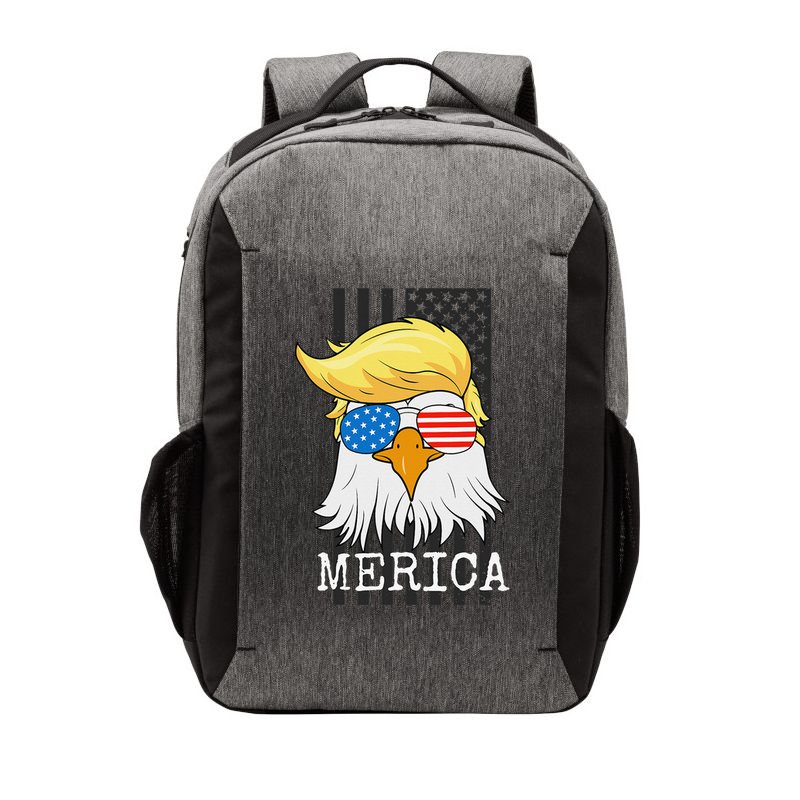 Merica Bald Eagle 4th of July Trump American Flag Funny Gift Vector Backpack