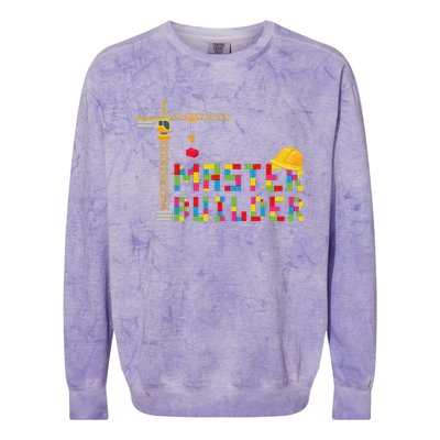 Master Builder Engineer Construction Building Bricks Blocks Colorblast Crewneck Sweatshirt