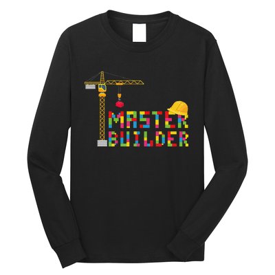 Master Builder Engineer Construction Building Bricks Blocks Long Sleeve Shirt