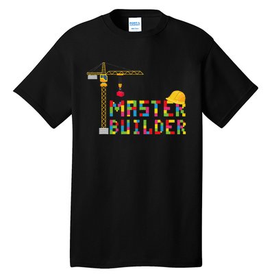 Master Builder Engineer Construction Building Bricks Blocks Tall T-Shirt