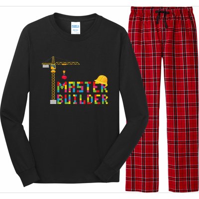 Master Builder Engineer Construction Building Bricks Blocks Long Sleeve Pajama Set