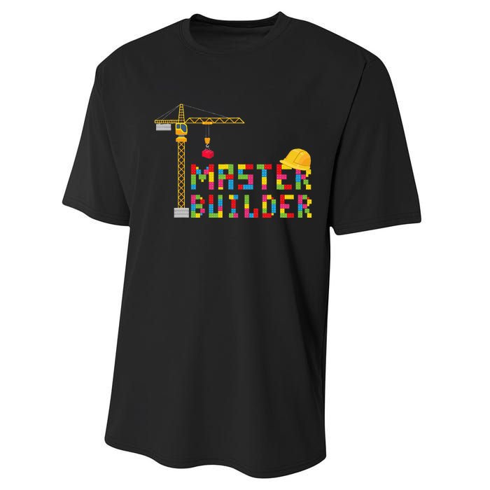 Master Builder Engineer Construction Building Bricks Blocks Performance Sprint T-Shirt