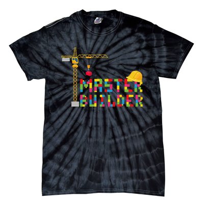 Master Builder Engineer Construction Building Bricks Blocks Tie-Dye T-Shirt