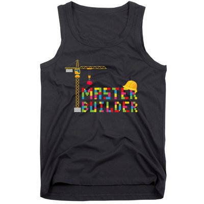 Master Builder Engineer Construction Building Bricks Blocks Tank Top