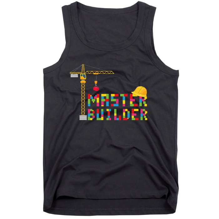 Master Builder Engineer Construction Building Bricks Blocks Tank Top