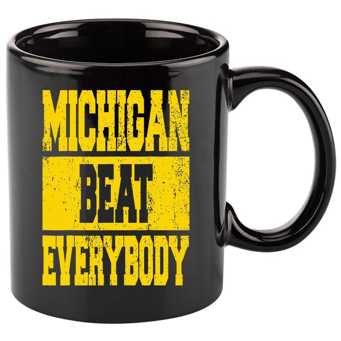 Michigan Beat Everybody 11oz C Handle Ceramic Mug