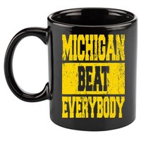 Michigan Beat Everybody 11oz C Handle Ceramic Mug