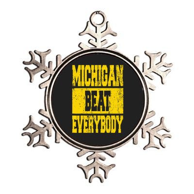 Michigan Beat Everybody Metallic Star Ornament