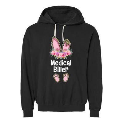 Medical Biller Easter, Bunny Medical Billing Specialist Team Garment-Dyed Fleece Hoodie