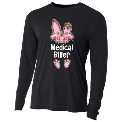 Medical Biller Easter, Bunny Medical Billing Specialist Team Cooling Performance Long Sleeve Crew