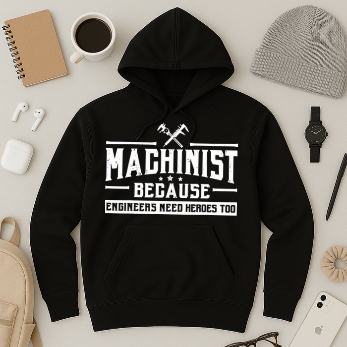 Machinist Because Engineers Need Heroes Too Machinist Hoodie