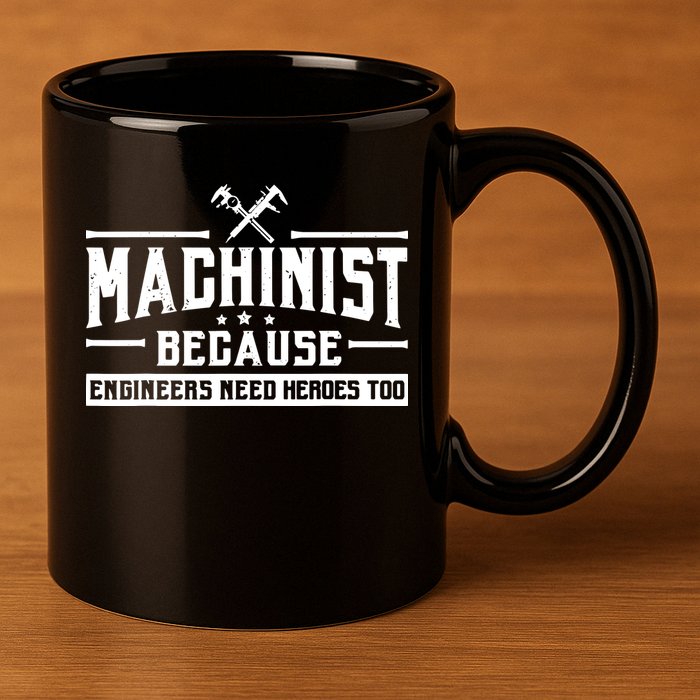 Machinist Because Engineers Need Heroes Too Machinist 11oz C Handle Ceramic Mug