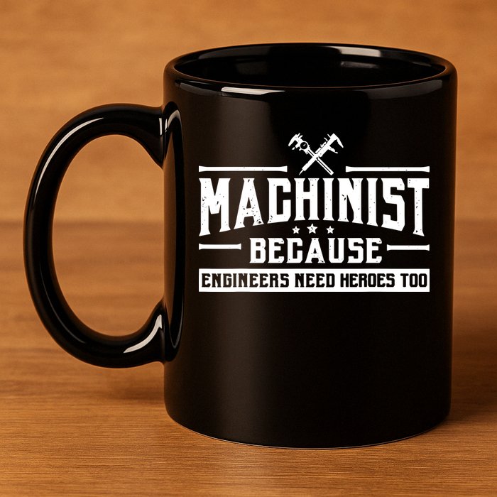 Machinist Because Engineers Need Heroes Too Machinist 11oz C Handle Ceramic Mug