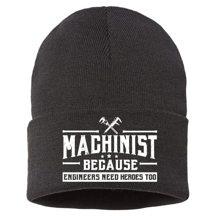 Machinist Because Engineers Need Heroes Too Machinist Sustainable Knit Beanie