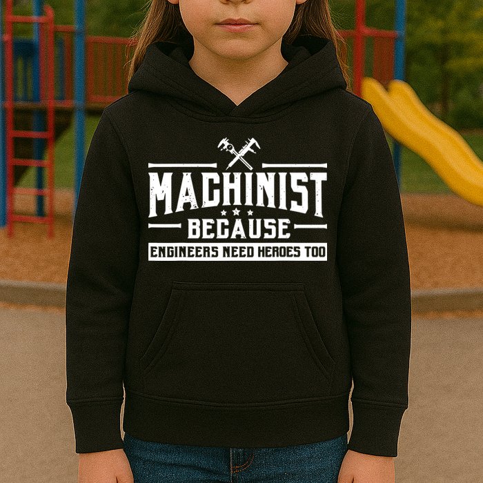 Machinist Because Engineers Need Heroes Too Machinist Kids Hoodie