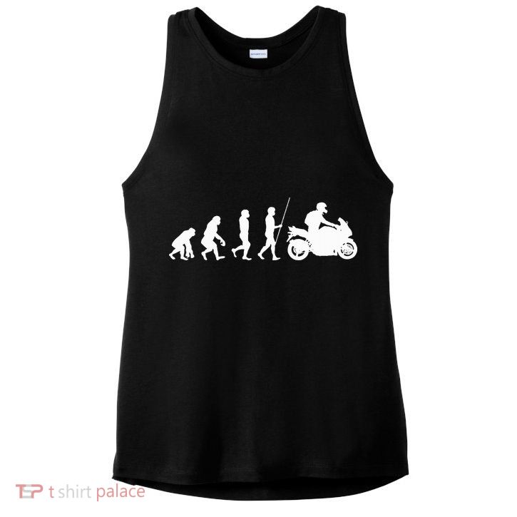 Motorcyclist Biker Evolution For Motorcycle Motorbike Riders Ladies PosiCharge Tri-Blend Wicking Tank