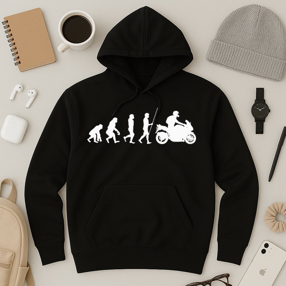 Motorcyclist Biker Evolution For Motorcycle Motorbike Riders Hoodie