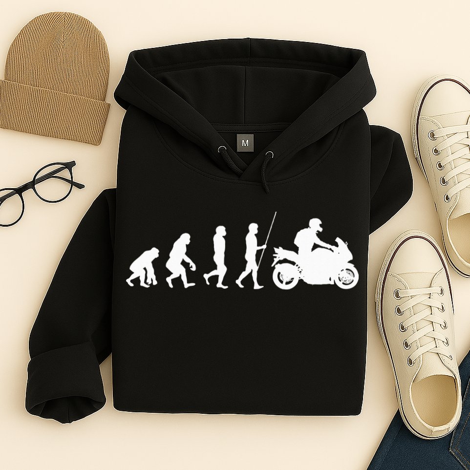 Motorcyclist Biker Evolution For Motorcycle Motorbike Riders Hoodie