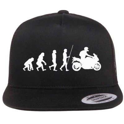 Motorcyclist Biker Evolution For Motorcycle Motorbike Riders Flatbill Hat