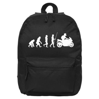 Motorcyclist Biker Evolution For Motorcycle Motorbike Riders 16 in Basic Backpack