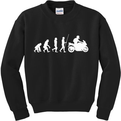 Motorcyclist Biker Evolution For Motorcycle Motorbike Riders Kids Sweatshirt