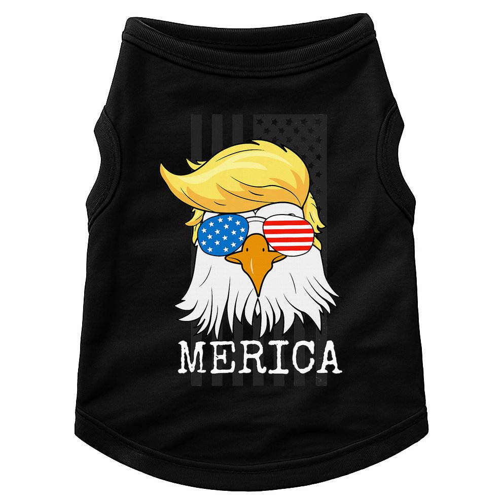 Merica Bald Eagle 4th Of July Trump American Flag Doggie Tank