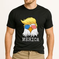 Merica Bald Eagle 4th Of July Trump American Flag Cooling Performance Crew T-Shirt