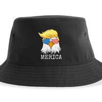 Merica Bald Eagle 4th Of July Trump American Flag Sustainable Bucket Hat